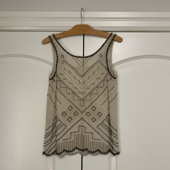 ❤️Willow & Clay Beaded Ivory Blouse Sheer XS - Picture 5 of 6
